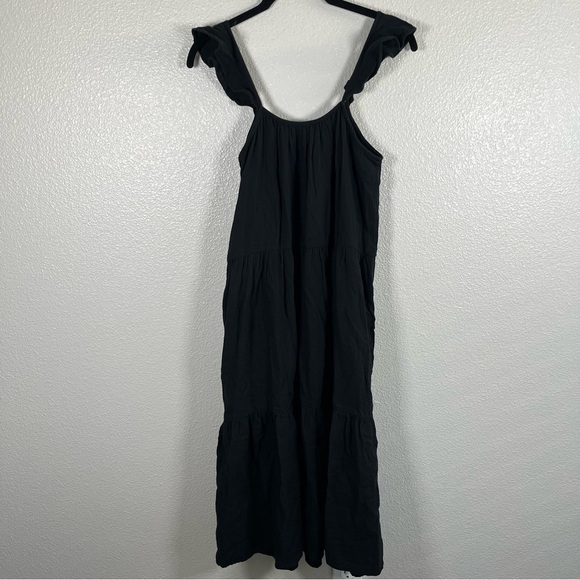 J. Crew Black Tiered Flowy Midi Dress Women’s XS Petite - Picture 9 of 9